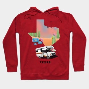 Texas Map Travel poster Hoodie